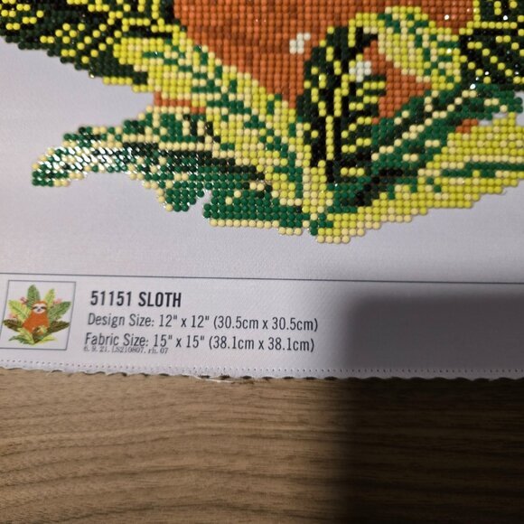 Completed Sloth Diamond Dotz art 12" x 12" FUN! - Picture 4 of 6